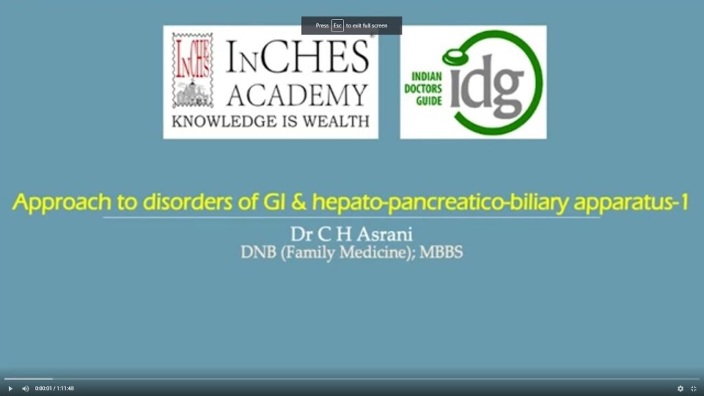 Webinar 20 – GI Tract P1  Approach to Common problems of  G I tract, liver and pancreas